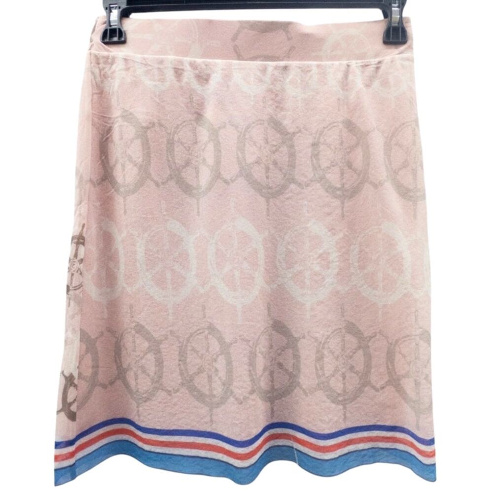 Petit Pois Skirt Women's Small Large Pink Blue Nautical Print Lined Mesh Mini